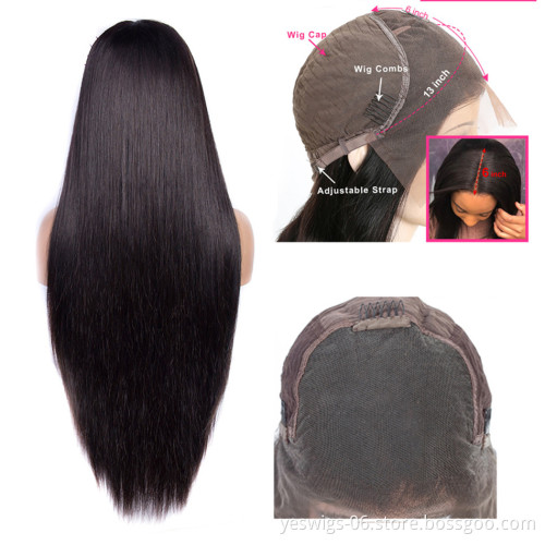 Factory Price Swiss 13X6 Hd Lace Frontal Wig  Pre Plucked Brazilian Hair Wig With Black Women 100% Human Hair Wig Lace Front